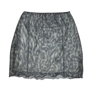 Motel gray mesh mini skirt